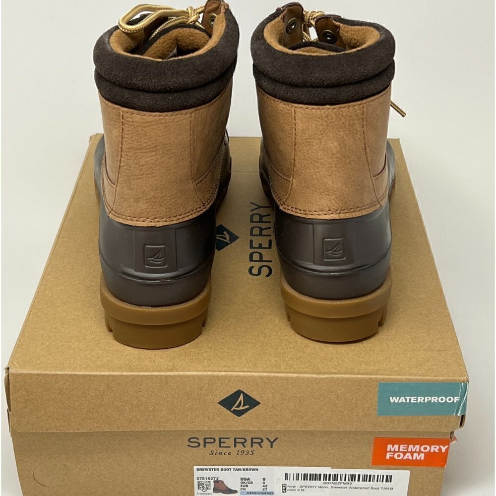 Sperry Brewster Waterproof Duck Boot with Memory Foam, Tan/Brown - Picture 3 of 5